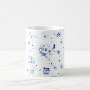 Blue Bird Rose Chinoiserie Kaffeetasse