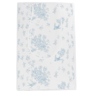 Blue Bird & Rose Wrapping Paper Mittlere Geschenktüte