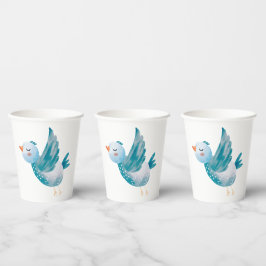 Blue Bird Twin Baby Dusche Pappbecher