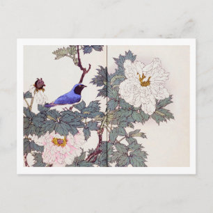 Blue Bird und Peony, Imao Keinen Postkarte