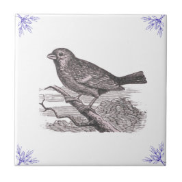 Blue Bird und Twigs Tile Fliese