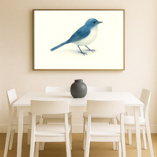 Blue Bird Watercolor Art Poster (Von Creator hochgeladen)