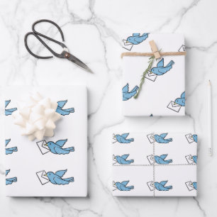 Blue Bird Wrapping Paper Geschenkpapier Set