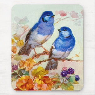 Blue birds mousepad