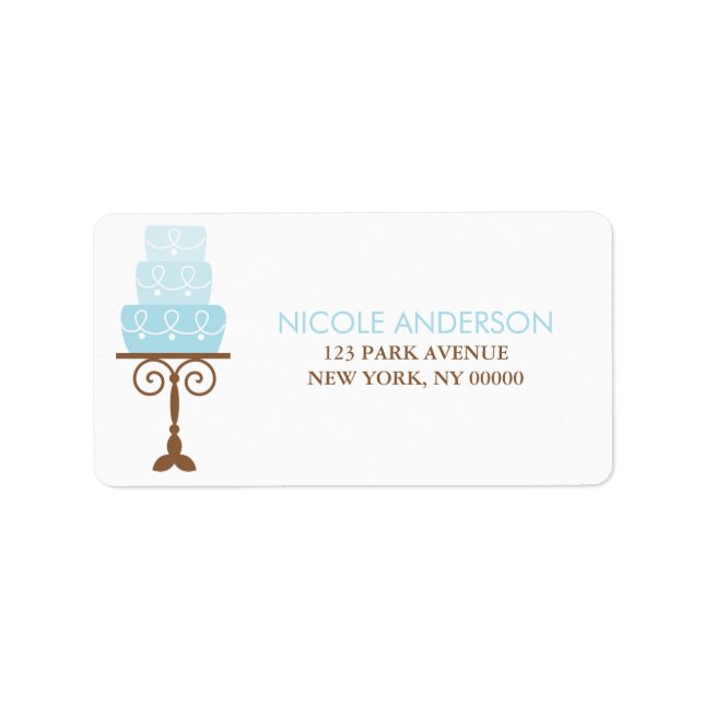 Blue Birthday Cake Address Labels Adressaufkleber (Vorne)