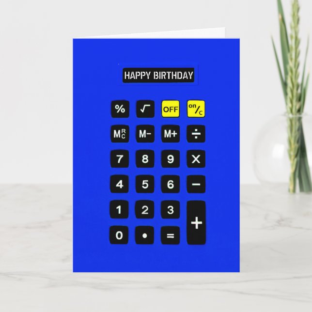 Blue Birthday Calculator Karte (Vorderseite)