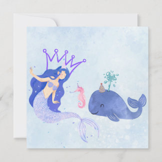 Blue Birthday Invitation Einladung