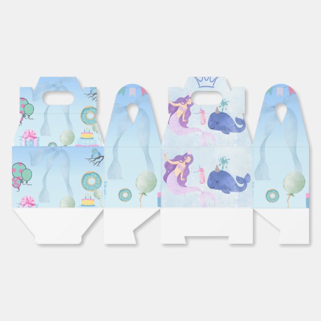 Blue  Birthday Invitation Geschenkschachtel (Ungeklappt)