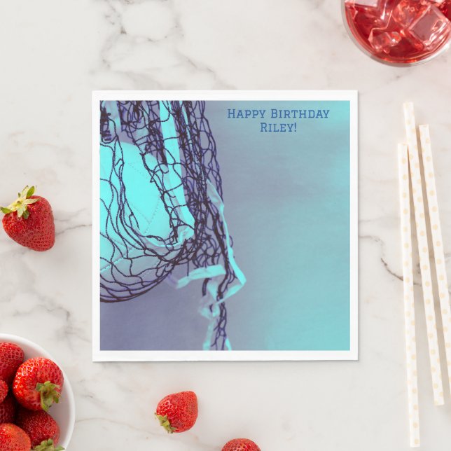 Blue Birthday Net & Volleyball Serviette (Beispiel)