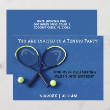 Blue Birthday Party Rackets and Balls Tennis