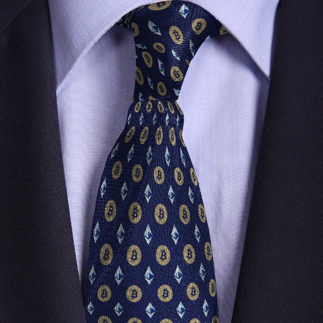 Blue Bitcoin Ethereum Crypto Icons Krawatte (Von Creator hochgeladen)