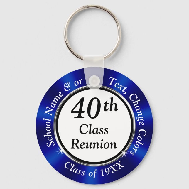 Blue, Black and White 40 Year High School Wiederse Schlüsselanhänger (Vorderseite)