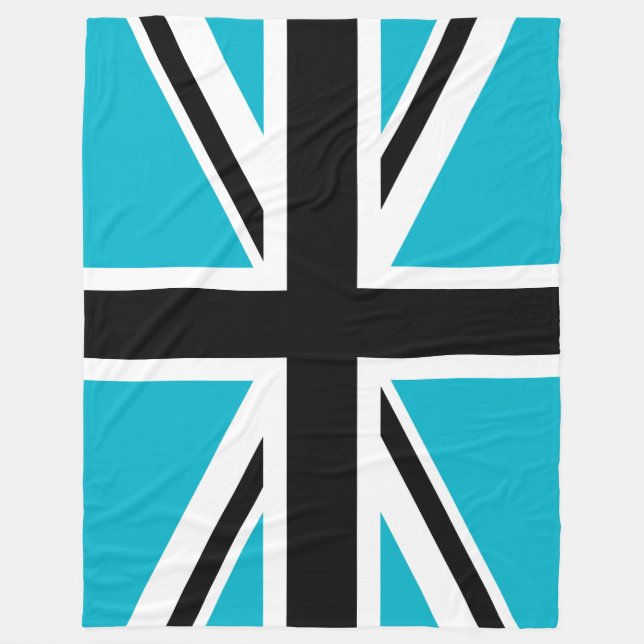 Blue Black and White Union Jack Fleecedecke (Vorderseite)