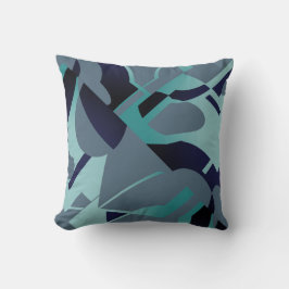 Blue-Black Aquamarin Slate Blue Diagonal Design Kissen