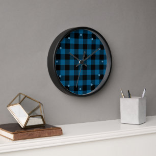 Blue Black Buffalo Lumberjack Karo Kariertes Muste Uhr