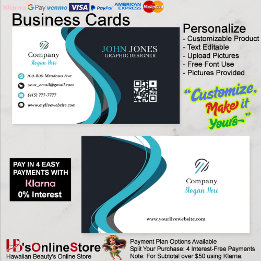 Blue & Black Business Cards 4 Pack mit 100 Stück Visitenkarte
