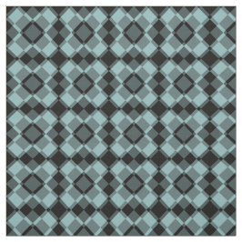 Blue Black Checker Argyle Pattern Stoff