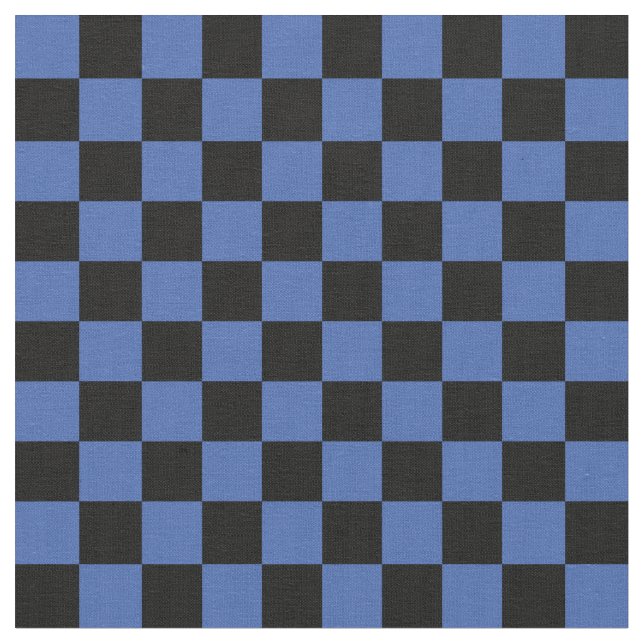 Blue & Black Checkerboard Stoff (Nahaufnahme)