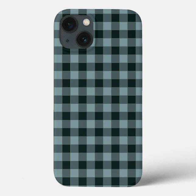 Blue Black Checkered Gingham Pattern Case-Mate iPhone Hülle (Rückseite)