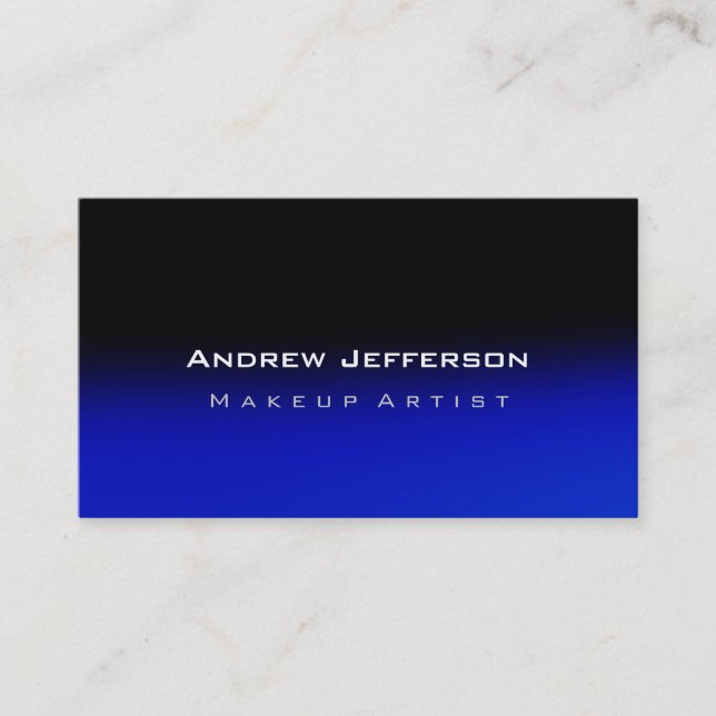 Blue Black Chic Beruflich Artist Business Card Visitenkarte (Vorderseite)