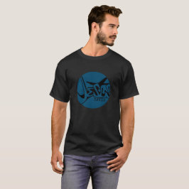 Blue Black Circle Jesus Rette Graffiti T-Shirt
