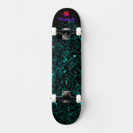 Blue Black Cyber Skateboard