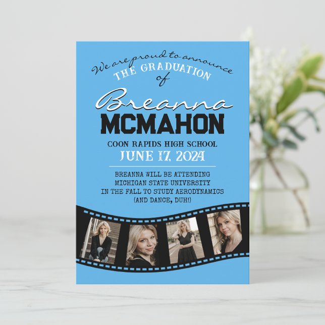 Blue & Black Filmstrip Abschluss Ankündigung (Von Creator hochgeladen)