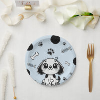 Blue & Black Fish Knochen Welpe Hund Geburtstagspa