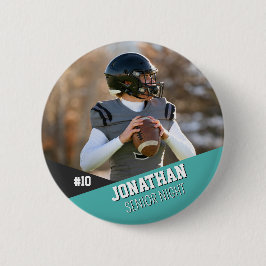 Blue Black Football Button Senior Night Team Kids