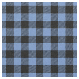 Blue & Black Gingham Plaid Stoff