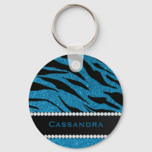 Blue & Black Glitzer Tiger Druckdiamanten Name