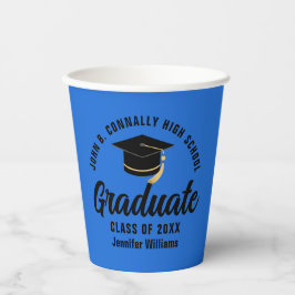 Blue Black Graduate Personalisiert Graduate Party Pappbecher