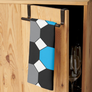 Blue Black Gray Geometric Geschirrtuch