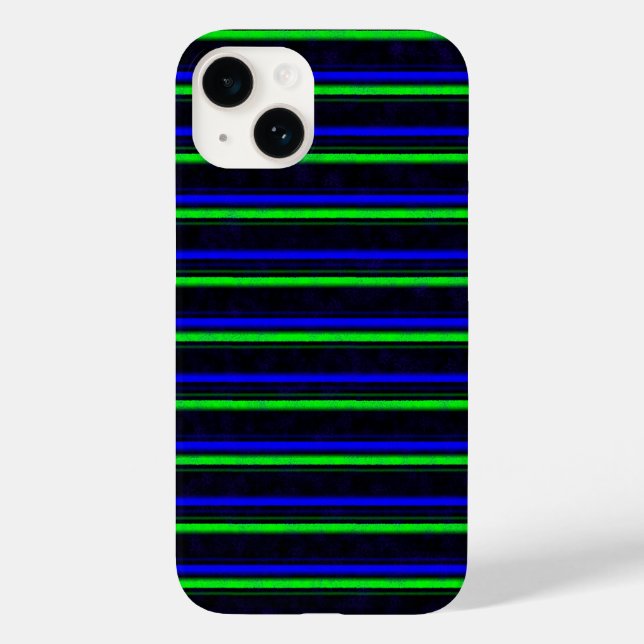 Blue Black Green Rainbow Strips Case-Mate iPhone Hülle (Rückseite)