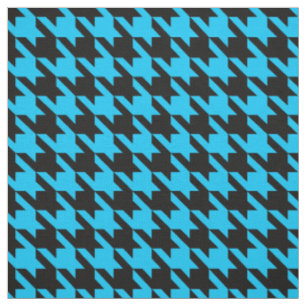 Blue Black Hahnentrittmuster Karo Stoff