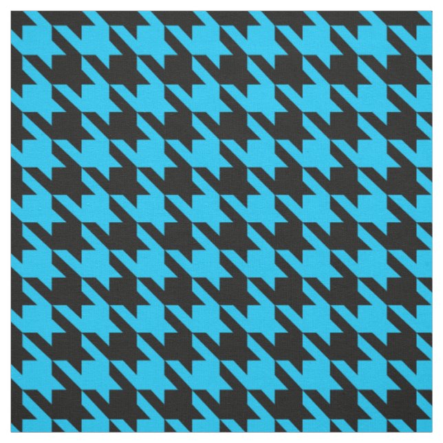 Blue Black Hahnentrittmuster Karo Stoff (Muster)