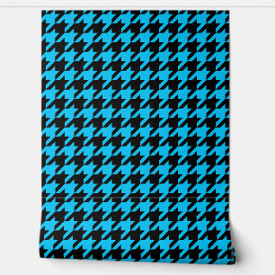 Blue Black Hahnentrittmuster Karo Tapete