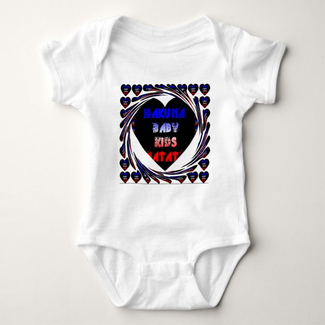 Blue Black Hakuna Matata Baby Kinder Design.pnng Baby Strampler (Vorderseite)