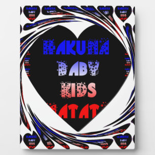 Blue Black Hakuna Matata Baby Kinder Design.pnng Fotoplatte