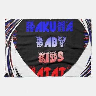 Blue Black Hakuna Matata Baby Kinder Design.pnng Geschirrtuch