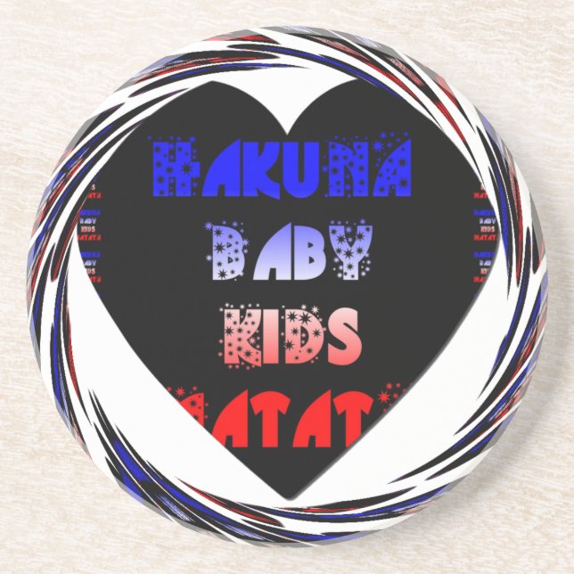 Blue Black Hakuna Matata Baby Kinder Design.pnng Getränkeuntersetzer (Vorne)