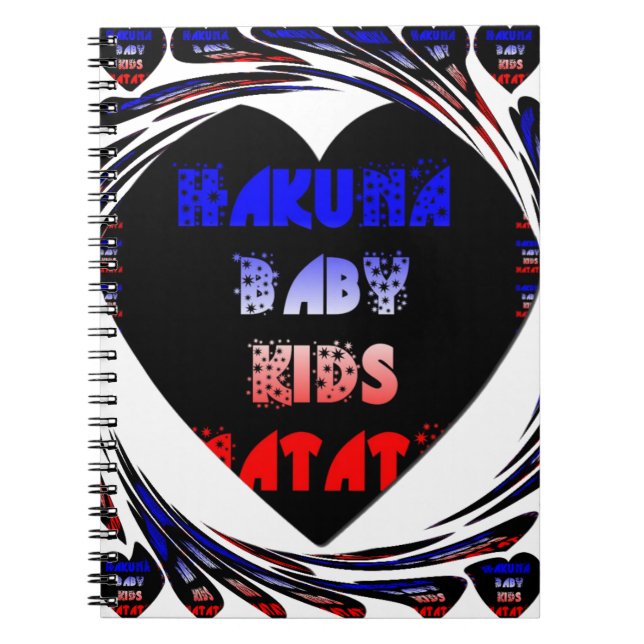 Blue Black Hakuna Matata Baby Kinder Design.pnng Notizblock (Vorderseite)