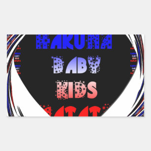 Blue Black Hakuna Matata Baby Kinder Design.pnng Rechteckiger Aufkleber
