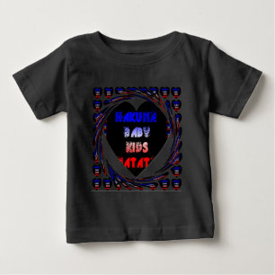 Blue Black Hakuna Matata Baby Kinder Design.pnng T-shirt