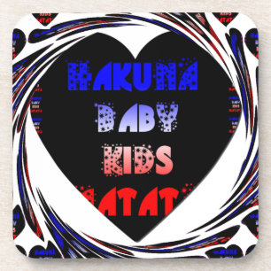 Blue Black Hakuna Matata Baby Kinder Design.pnng Untersetzer