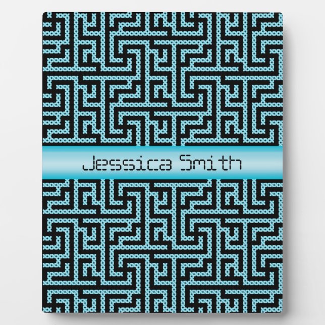 Blue & Black Labyrinth Fotoplatte (Vorderseite)