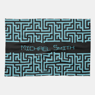 Blue & Black Labyrinth Geschirrtuch
