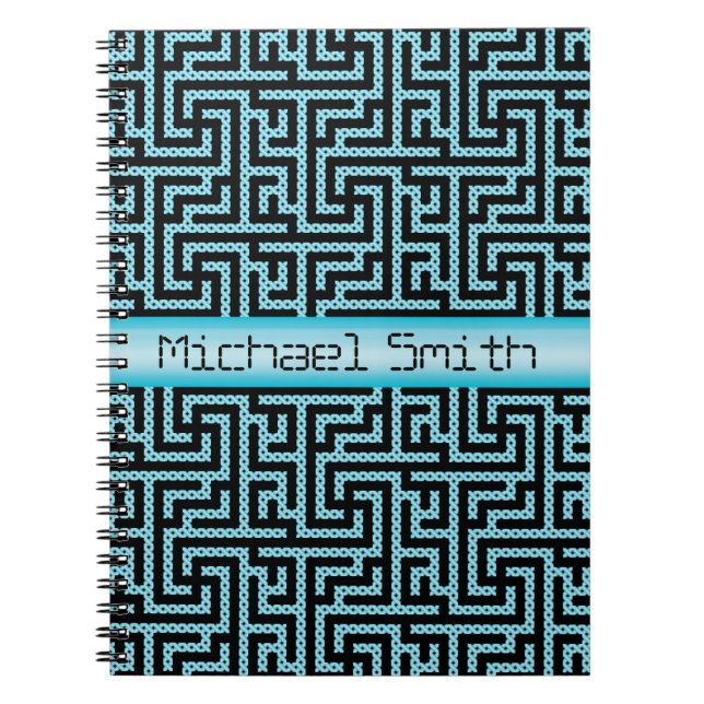 Blue & Black Labyrinth Notizblock (Vorderseite)