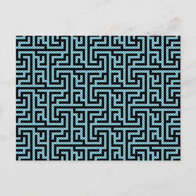 Blue & Black Labyrinth Postkarte (Vorderseite)