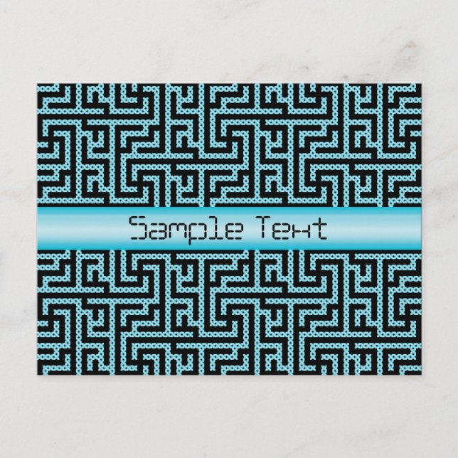 Blue & Black Labyrinth Postkarte (Vorderseite)
